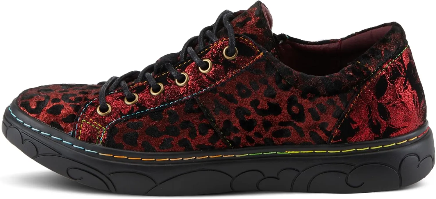 Spring Step L'Artiste Danli-Cheeta Snakers for Women - Animal Print Girls Sneaker - Ladies Fashion Snakers with Zipper and Adjustable Laces
