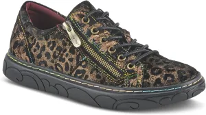 Spring Step L'Artiste Danli-Cheeta Snakers for Women - Animal Print Girls Sneaker - Ladies Fashion Snakers with Zipper and Adjustable Laces