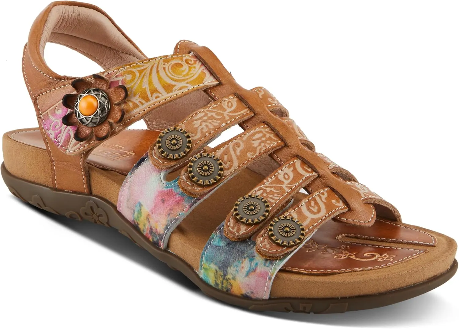 Spring Step L'Artiste Women's ACTIONETTA Artistic Sandals with Multiple Hook and Loop Closures