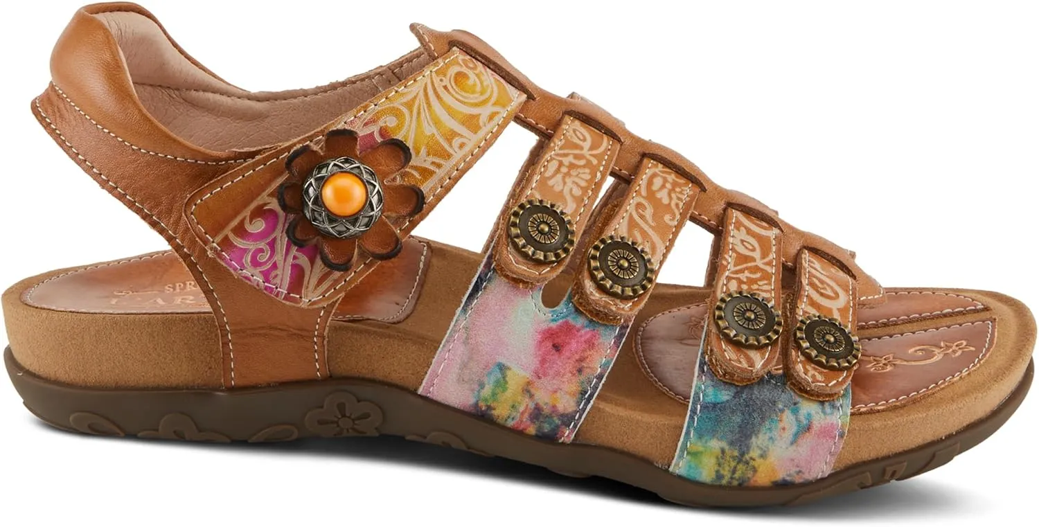 Spring Step L'Artiste Women's ACTIONETTA Artistic Sandals with Multiple Hook and Loop Closures