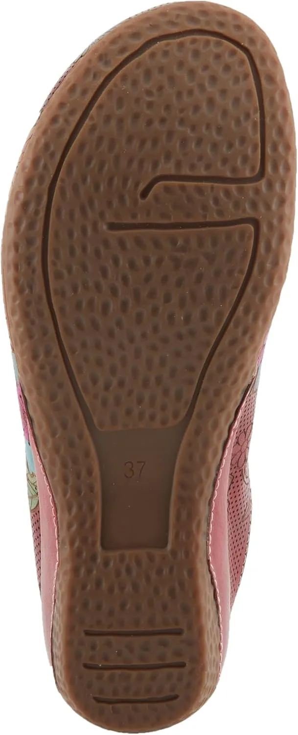 Spring Step L'Artiste Women's CHIENTI Hand-Painted Floral Open Back Sandals
