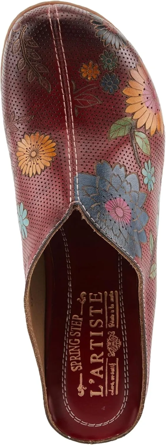 Spring Step L'Artiste Women's CHIENTI Hand-Painted Floral Open Back Sandals