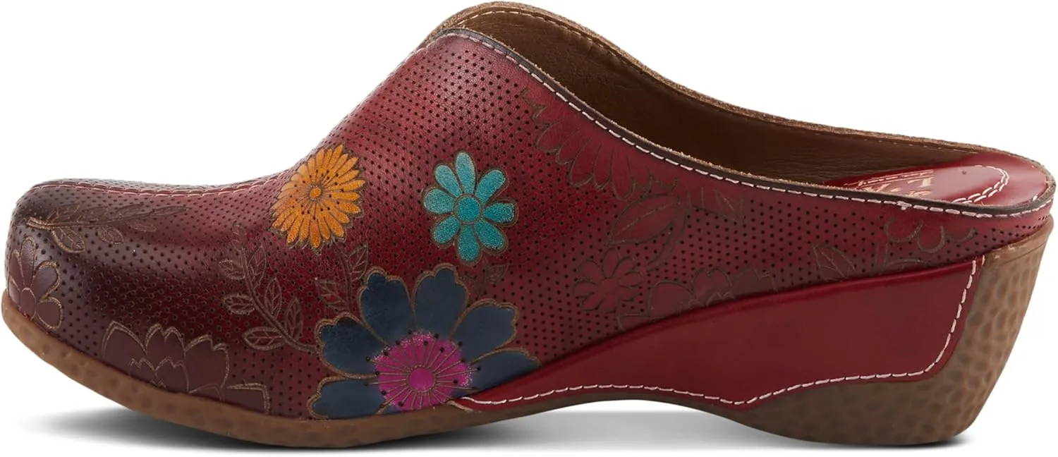 Spring Step L'Artiste Women's CHIENTI Hand-Painted Floral Open Back Sandals