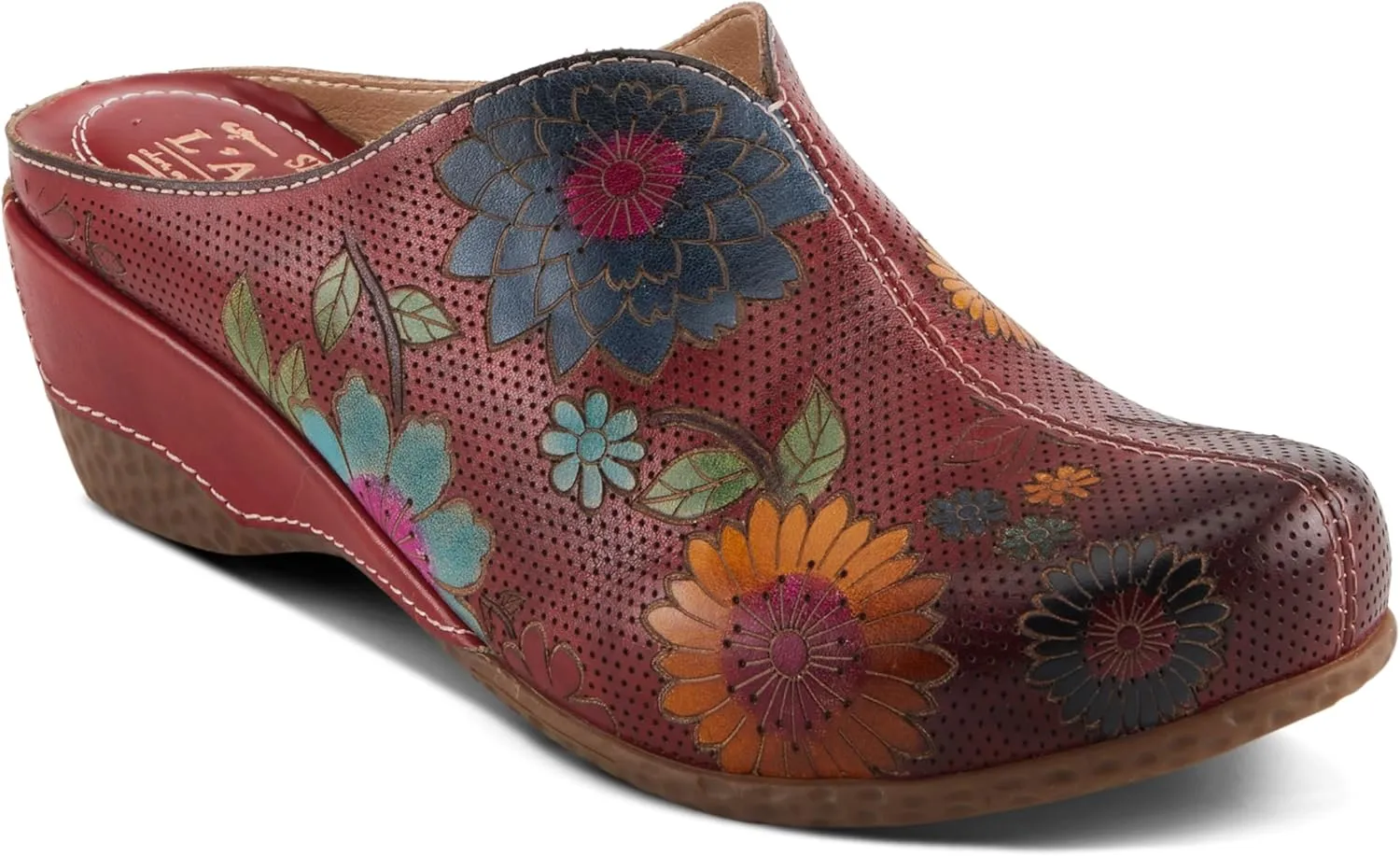 Spring Step L'Artiste Women's CHIENTI Hand-Painted Floral Open Back Sandals