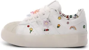 Star and Graffiti Platform Shoes Fashion Chunky Sneakers for Women Trendy Casual Aesthetic Skateboard Shoes