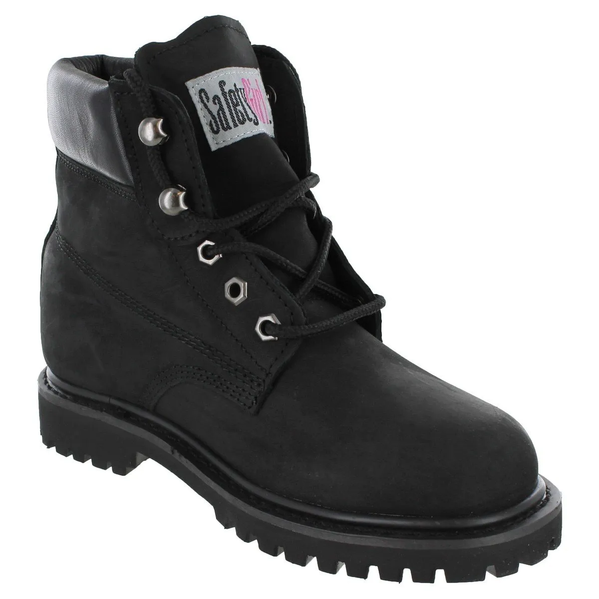 Steel Toe Boots for Women - Black - 9.5M | Waterproof Work Boots for Women Steel Toe Boots | Slip Resistant Work Shoes for Women | Lightweight Nubuck Leather for Comfort and Style