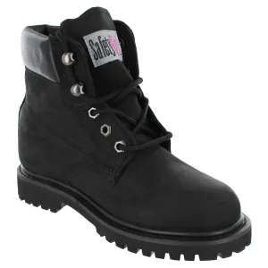 Steel Toe Boots for Women - Black - 9.5M | Waterproof Work Boots for Women Steel Toe Boots | Slip Resistant Work Shoes for Women | Lightweight Nubuck Leather for Comfort and Style