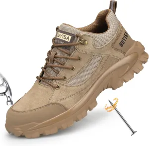 Steel Toe Shoes for Men Non-Slip Work Shoes for Men Lightweight Work Boots Comfortable Work Shoes Indestructible Safety Shoes Industrial Construction Steel Toe Sneakers for Men
