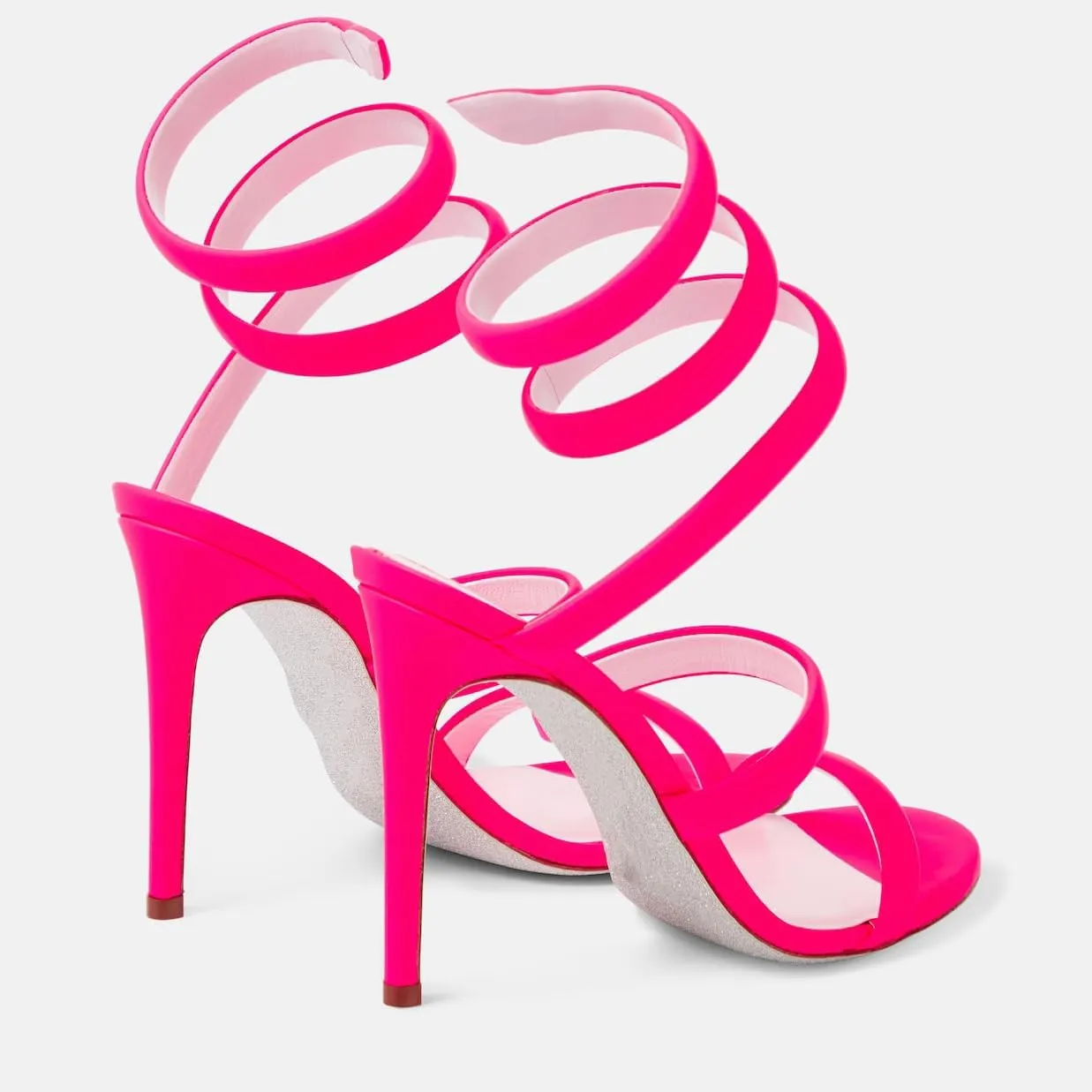 Strappy Heeled Sandals Spiral Ankle Wrap Strap Stilletos Sexy High Heel Gladiator Party Shoes Open Round Toe Lace Up Dressy Pumps