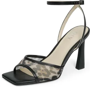 Strappy Heels for Women Heeled Sandals Square Toe Heel Ankle Strap Stiletto Mesh High Heels Dress Shoes