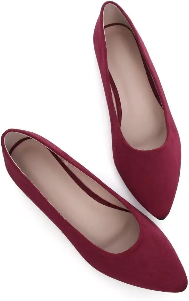 Stunner Women's Flats Fashion Pointed Toe Flats Comfortable Ballet Flats Solid Casual Slip On Flats