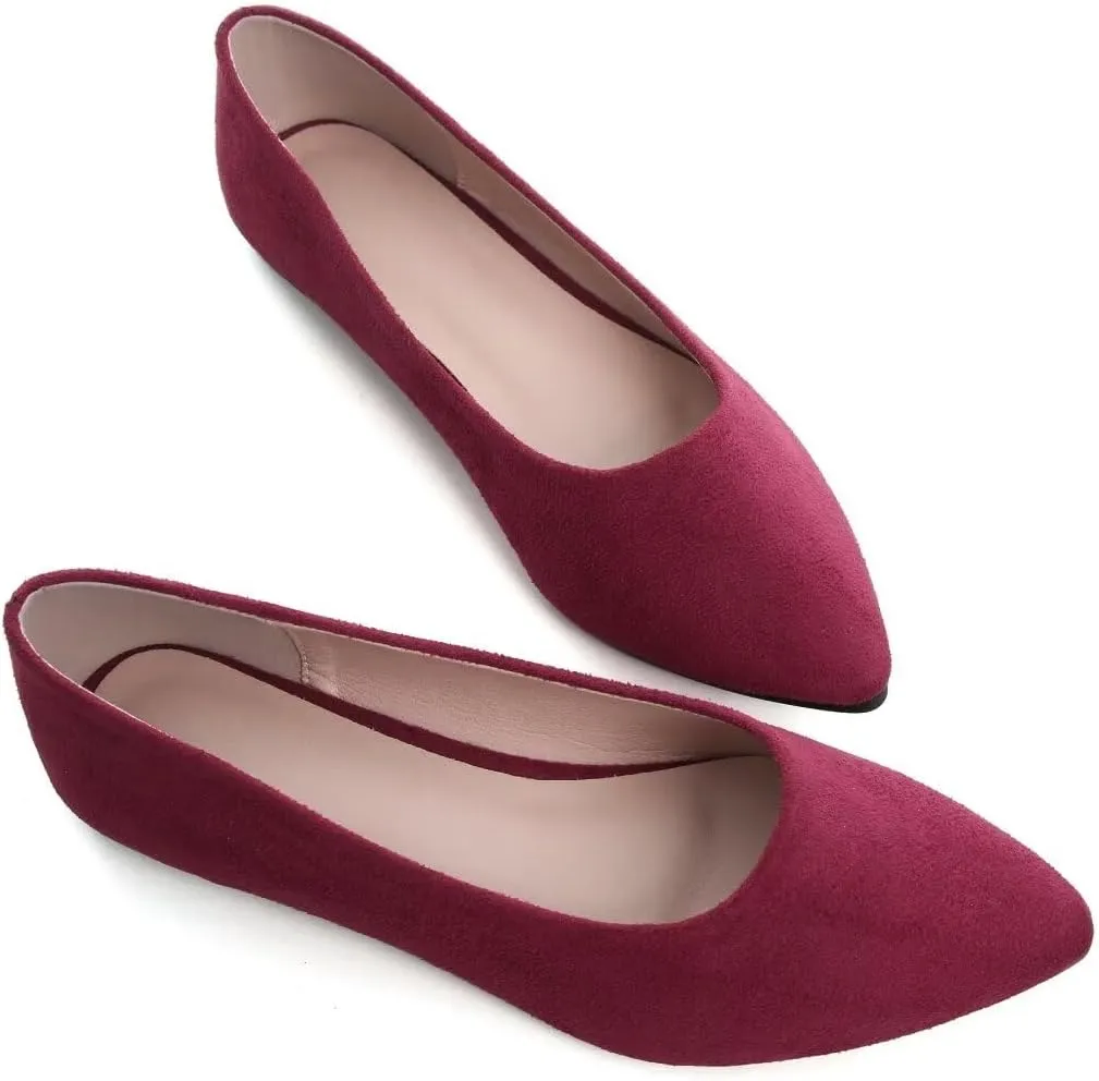 Stunner Women's Flats Fashion Pointed Toe Flats Comfortable Ballet Flats Solid Casual Slip On Flats
