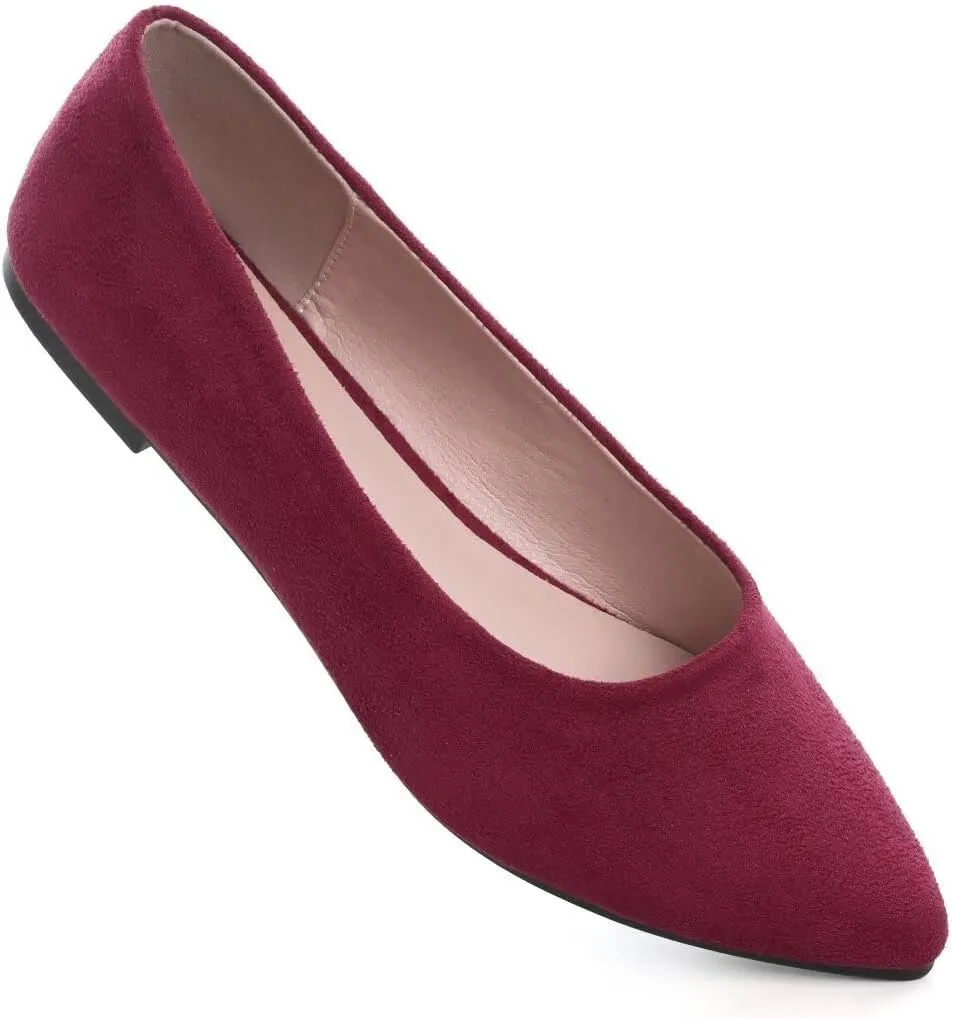 Stunner Women's Flats Fashion Pointed Toe Flats Comfortable Ballet Flats Solid Casual Slip On Flats
