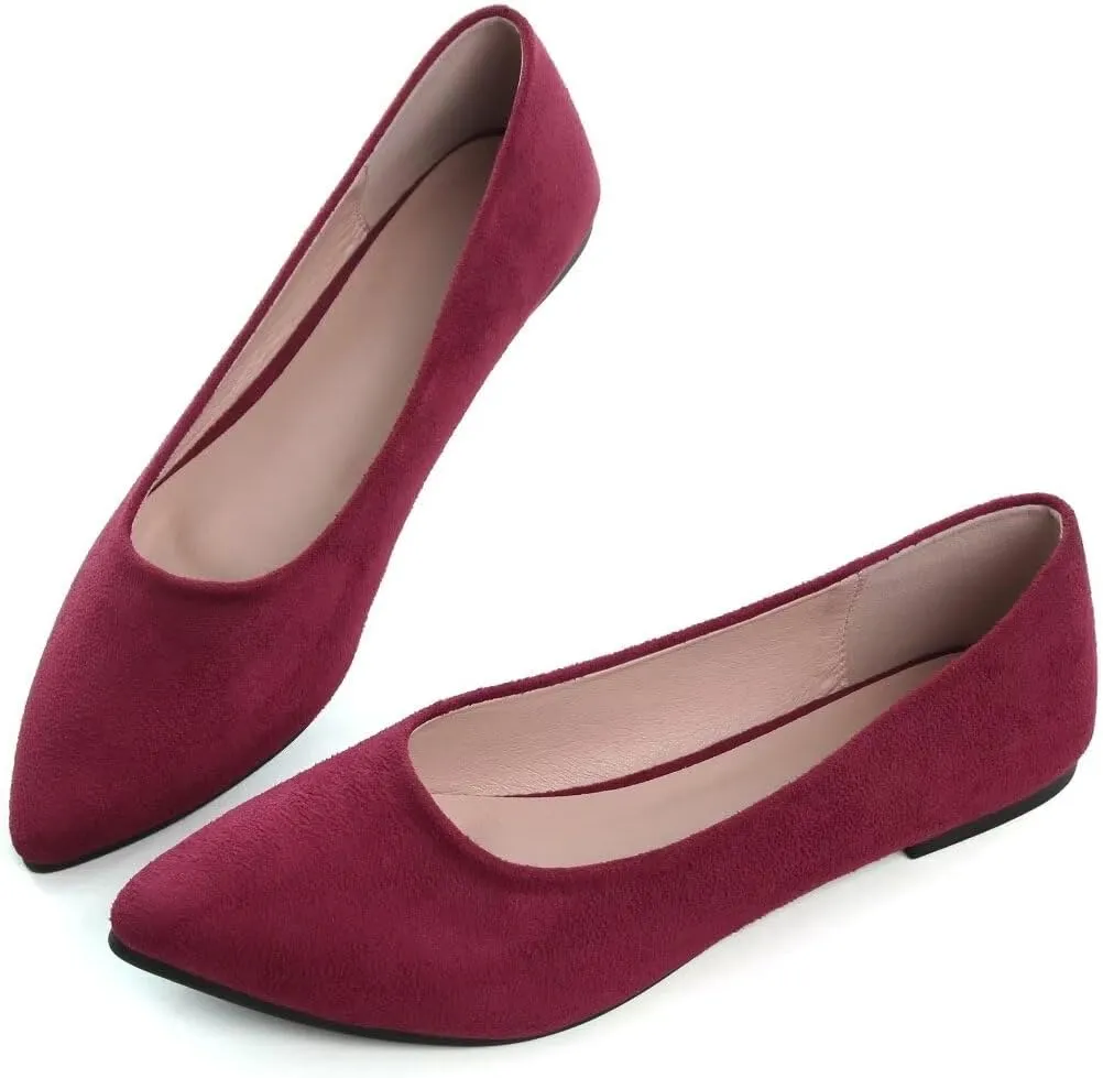 Stunner Women's Flats Fashion Pointed Toe Flats Comfortable Ballet Flats Solid Casual Slip On Flats