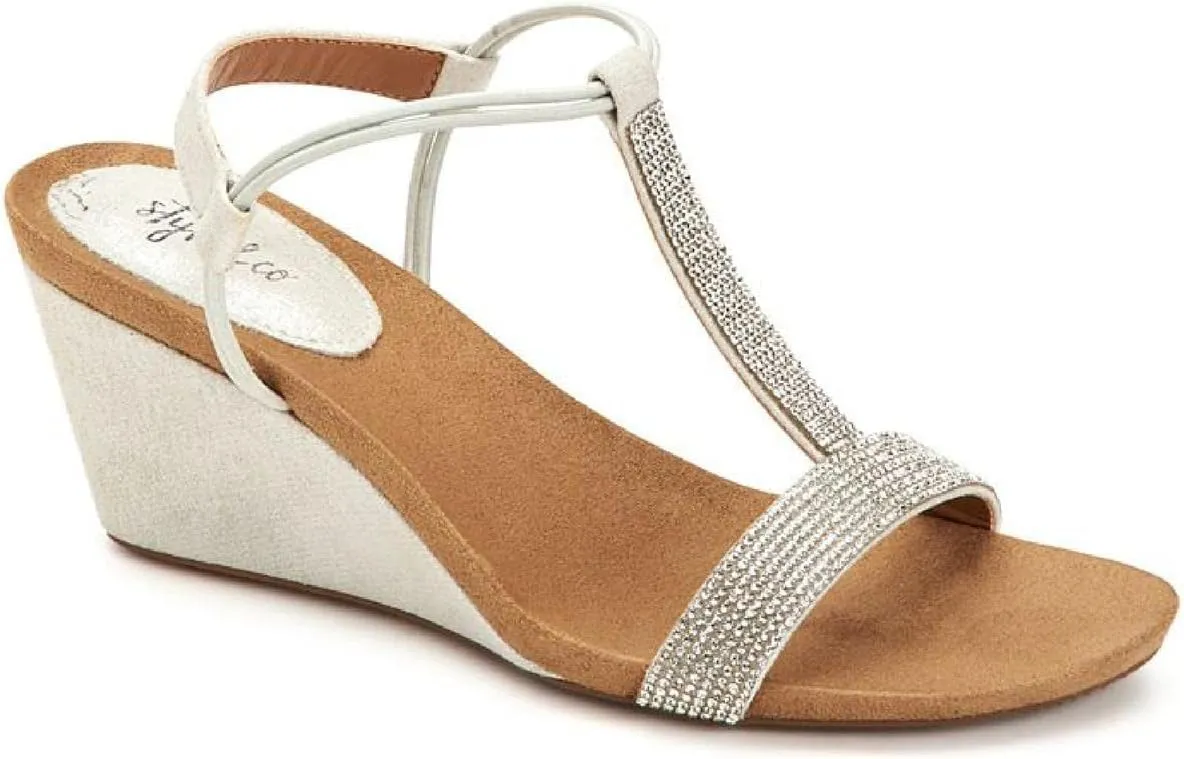 Style & Co. Womens Mulan T-strap Wedge Sandals