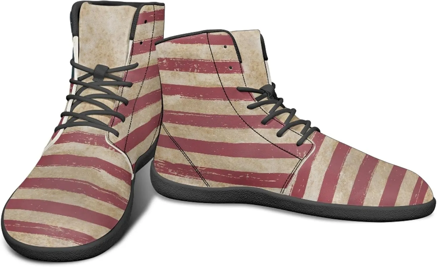 Stylish Print PU Leather High Top Barefoot Sneakers Shoes for Men Women