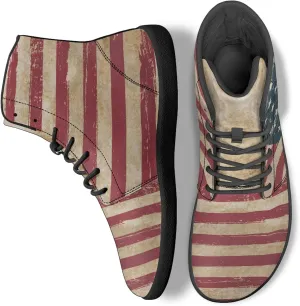 Stylish Print PU Leather High Top Barefoot Sneakers Shoes for Men Women