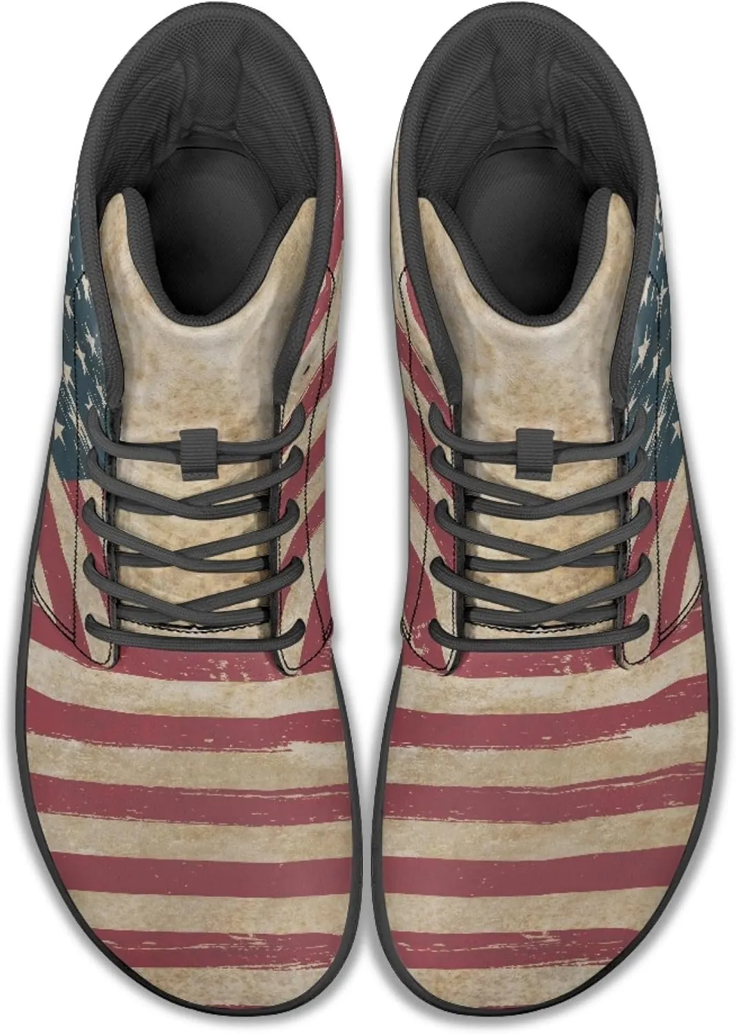 Stylish Print PU Leather High Top Barefoot Sneakers Shoes for Men Women