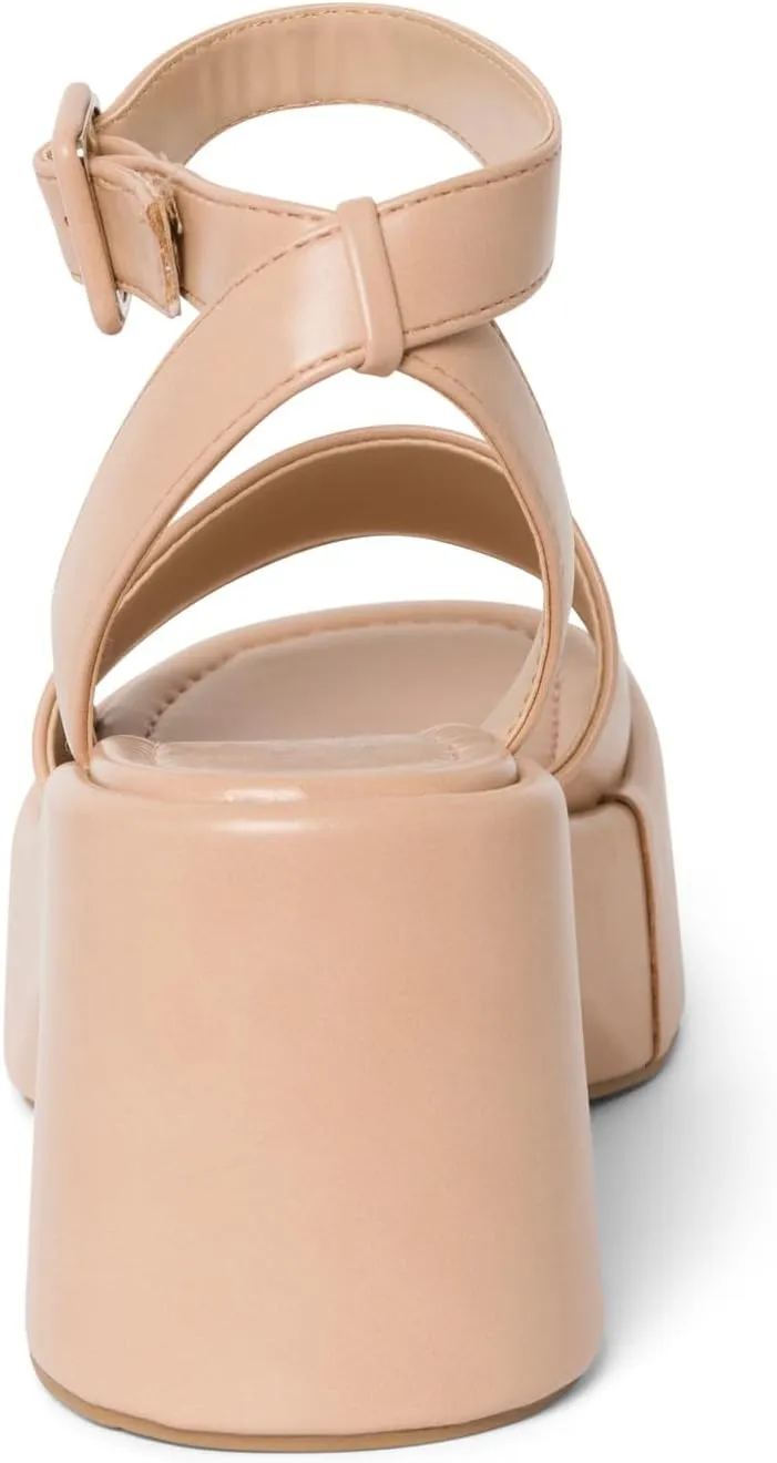 STYLISH S Womens Wedge Platform Sandals Open Toe Ankle Strap - FOCA