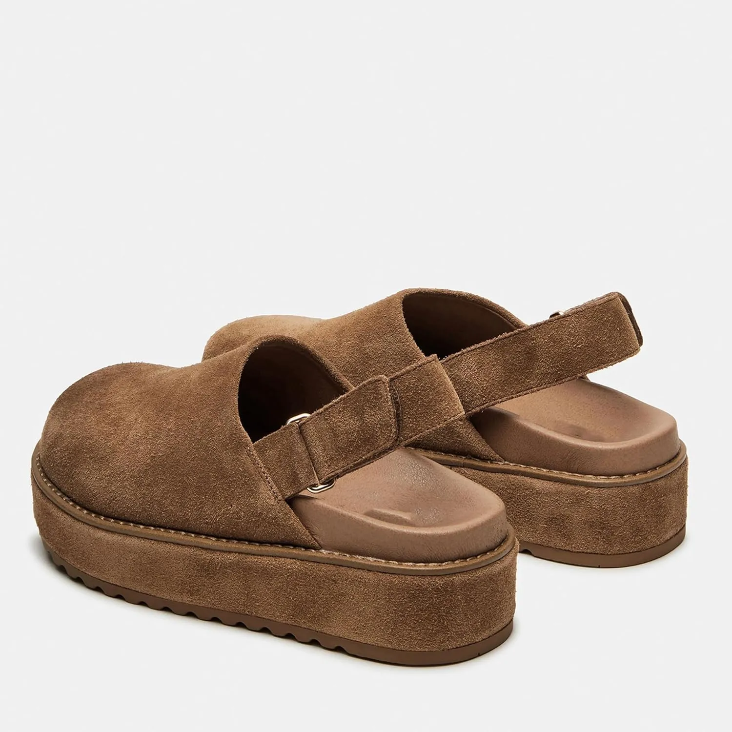 Suede Platform Clogs for Women Stylish Slip On Slippers with Round Toe with Back Strap Design for Casual Comfort and Effortless