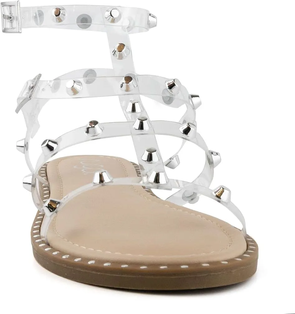 Sugar Women's Outing H Band Sandals with Faux Crocodile Footbed and Studs