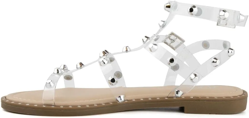 Sugar Women's Outing H Band Sandals with Faux Crocodile Footbed and Studs