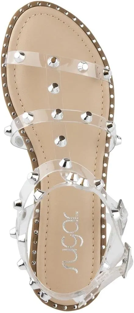Sugar Women's Outing H Band Sandals with Faux Crocodile Footbed and Studs