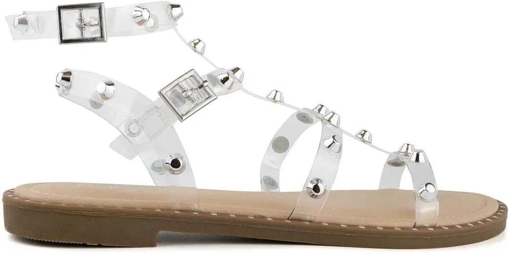 Sugar Women's Outing H Band Sandals with Faux Crocodile Footbed and Studs