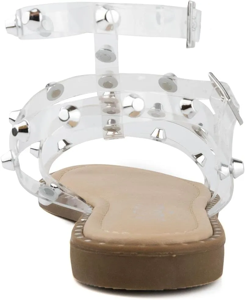 Sugar Women's Outing H Band Sandals with Faux Crocodile Footbed and Studs