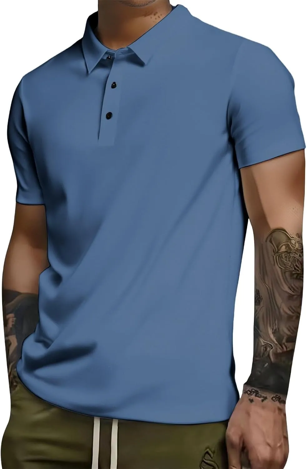Summer Golf Polo Shirts for Men Quick Dry Moisture Wicking Short Sleeve Collared Tops Slim Fit Casual Athletic Polos