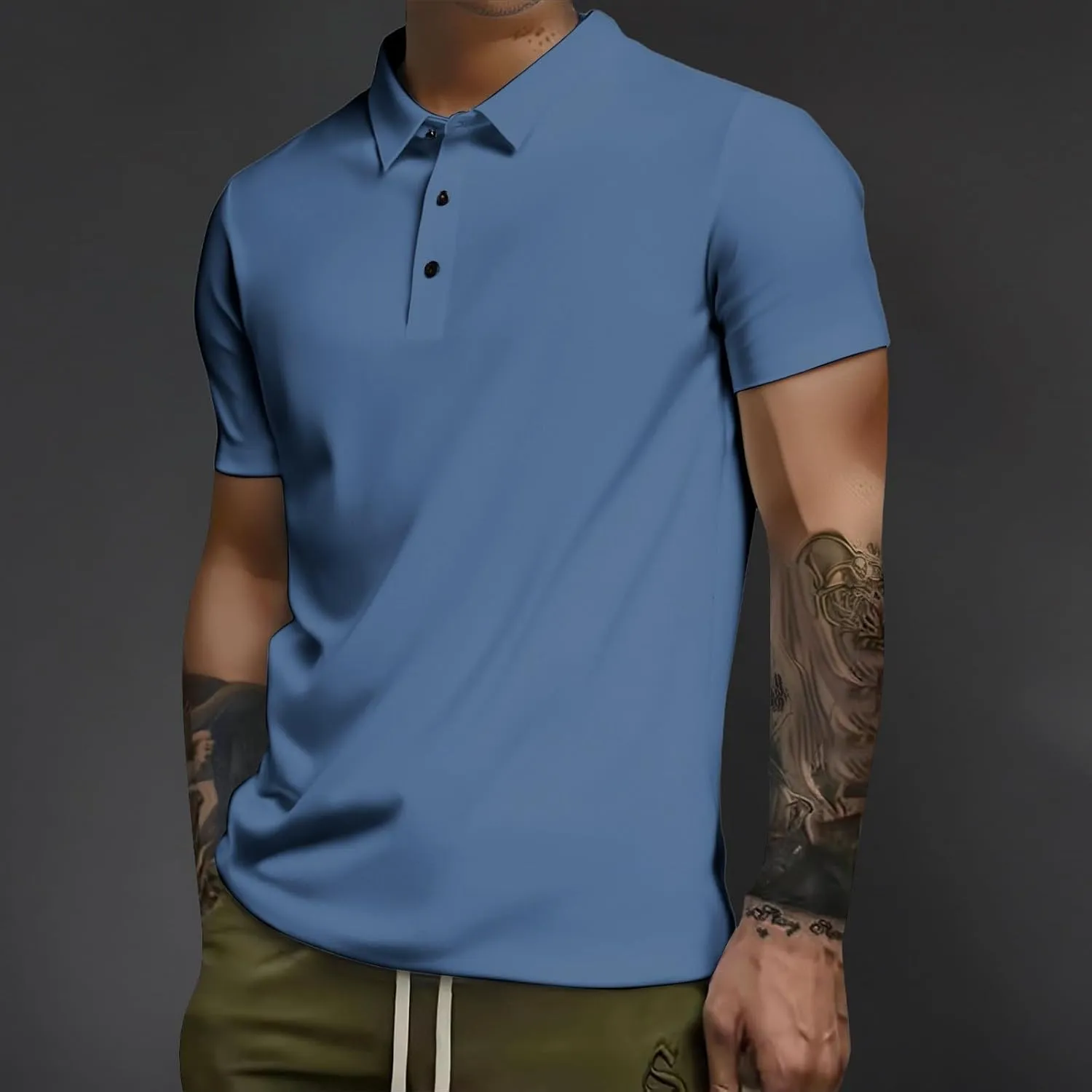 Summer Golf Polo Shirts for Men Quick Dry Moisture Wicking Short Sleeve Collared Tops Slim Fit Casual Athletic Polos