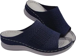 Summer Sandals For Women 2025 Trendy Wedges Comfortable Slides Breathable Open Toe Platform Wedge Slip On Sandals