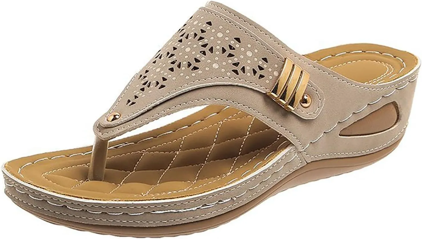 Summer Sandals for Women 2025 Women's Comfortable Breathable Mesh Orthopedic Sports Slippers Arch Support Beach Leisure Wedge Heel Flip Flops Outdoor Vacation Party Shoes