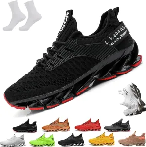 Tallboost Sneakers, Height Boosting Shoes for Men, Comfort Non Slip Breathable Knit Slip on Men Walking Running Shoes Invisible Height Increasing Shoes(Black-b,US 11)
