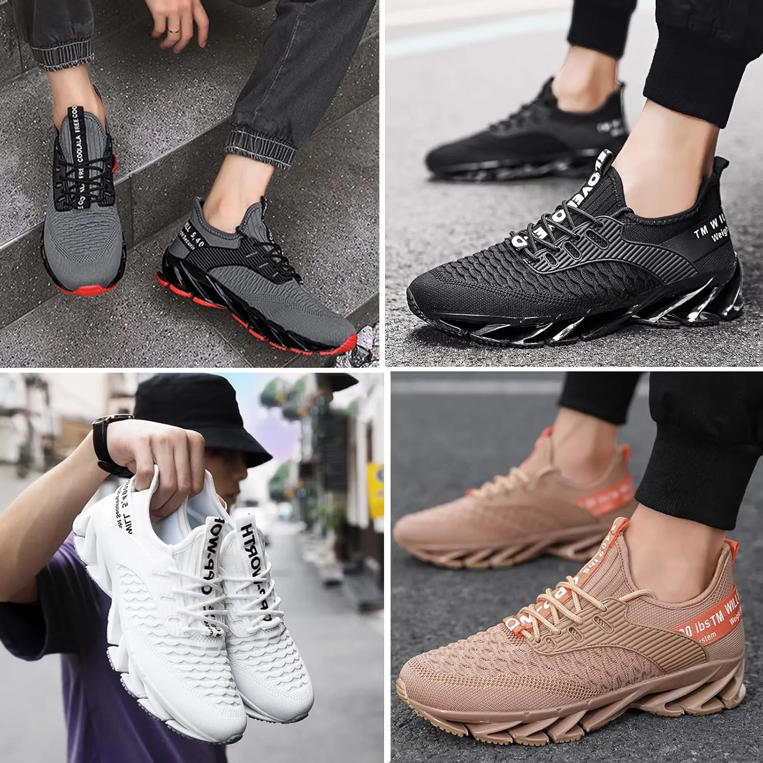 Tallboost Sneakers, Height Boosting Shoes for Men, Comfort Non Slip Breathable Knit Slip on Men Walking Running Shoes Invisible Height Increasing Shoes(Black-b,US 11)