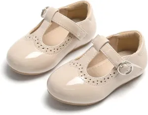 THEE BRON Girl's T-Strap Flats Toddler/Little Kid Ballet Mary Jane Party Dress Shoes