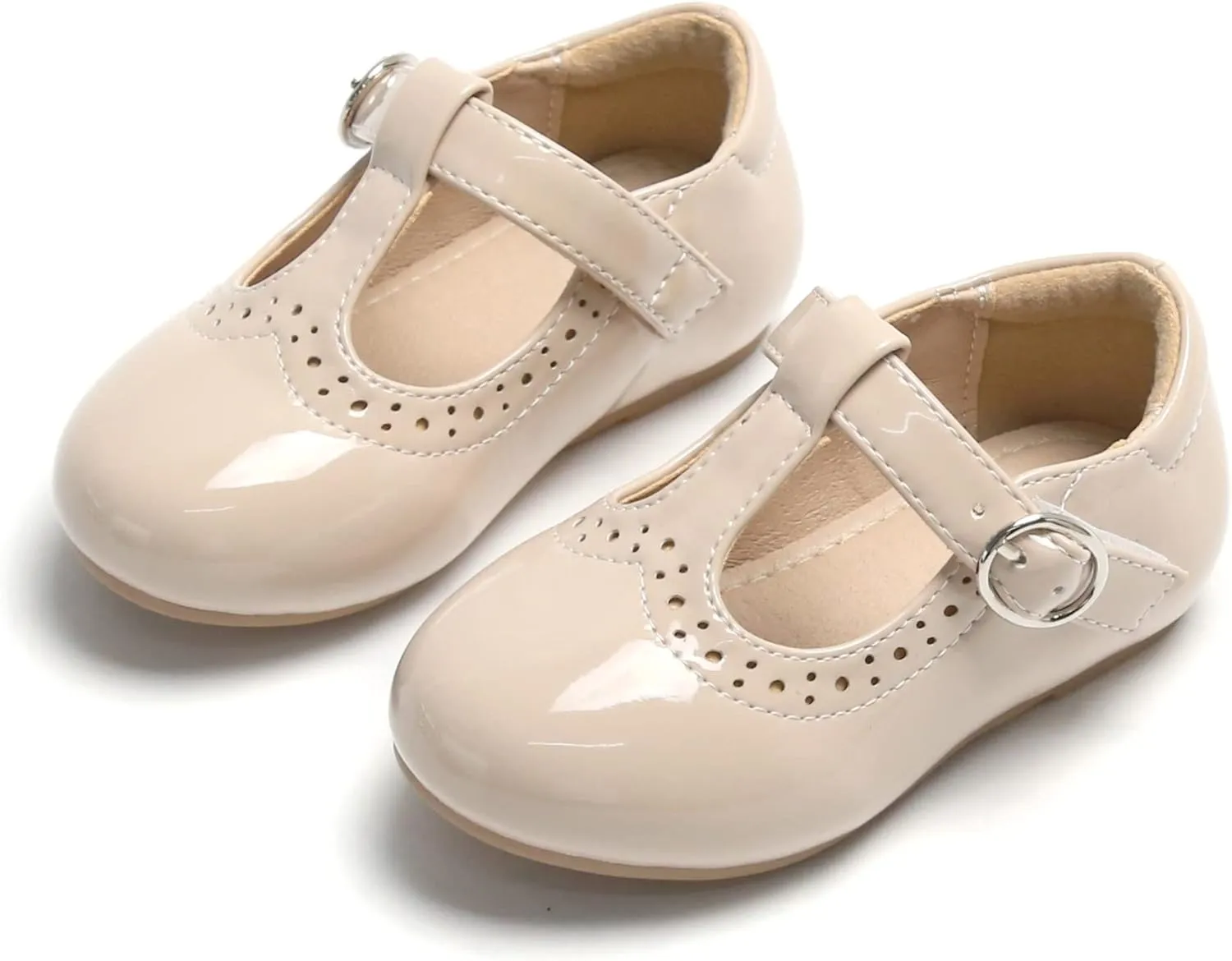 THEE BRON Girl's T-Strap Flats Toddler/Little Kid Ballet Mary Jane Party Dress Shoes