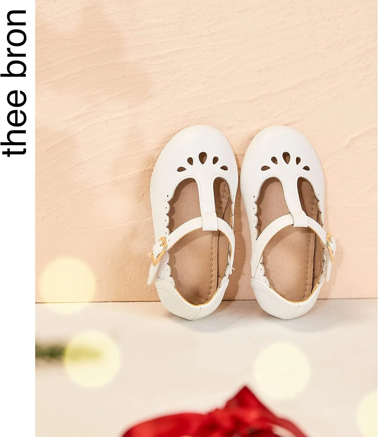 THEE BRON Girl's T-Strap Flats Toddler/Little Kid Ballet Mary Jane Party Dress Shoes