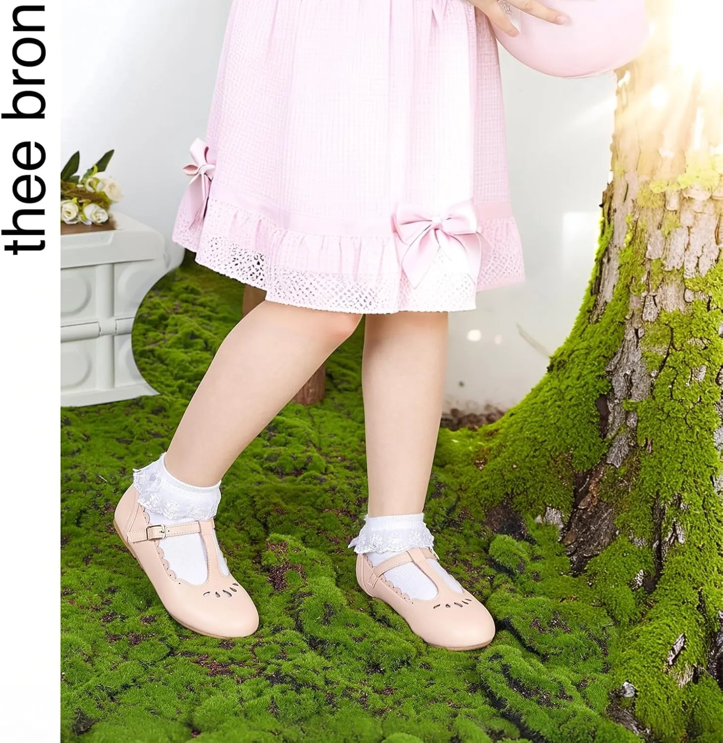 THEE BRON Girl's T-Strap Flats Toddler/Little Kid Ballet Mary Jane Party Dress Shoes