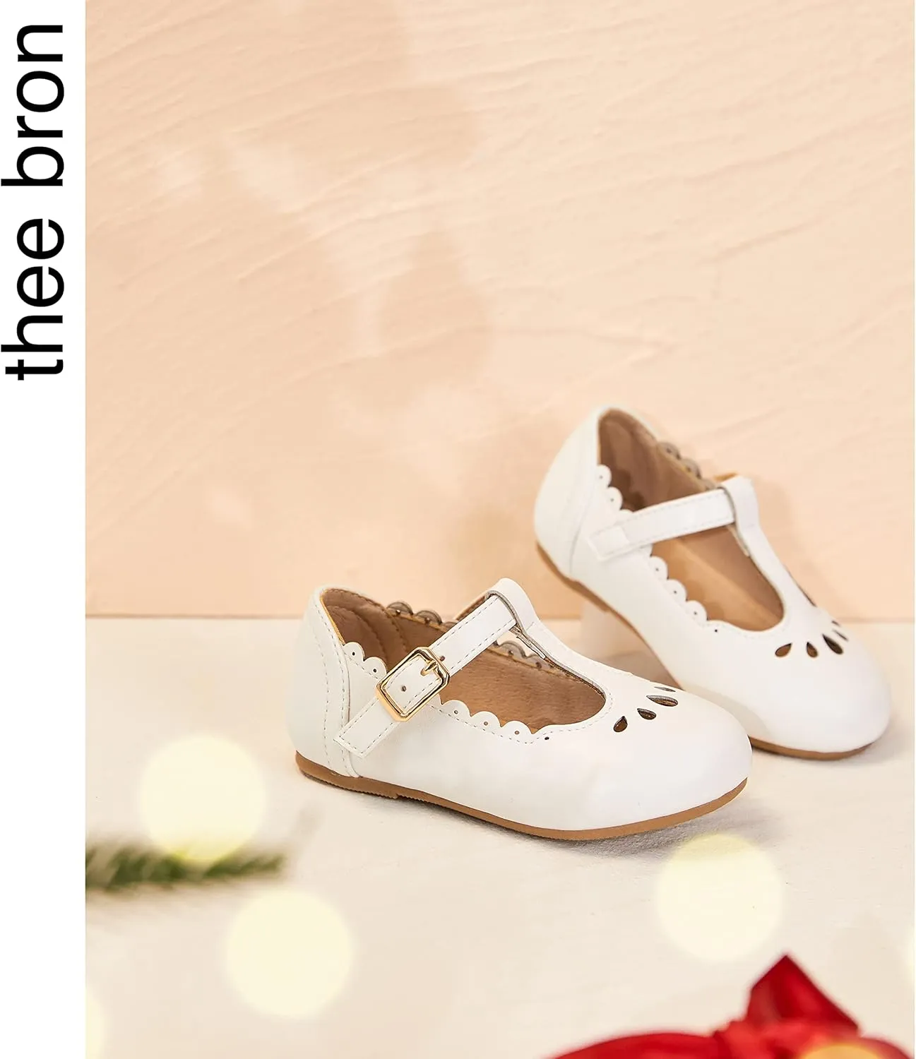 THEE BRON Girl's T-Strap Flats Toddler/Little Kid Ballet Mary Jane Party Dress Shoes