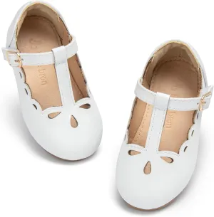 THEE BRON Girl's T-Strap Flats Toddler/Little Kid Ballet Mary Jane Party Dress Shoes