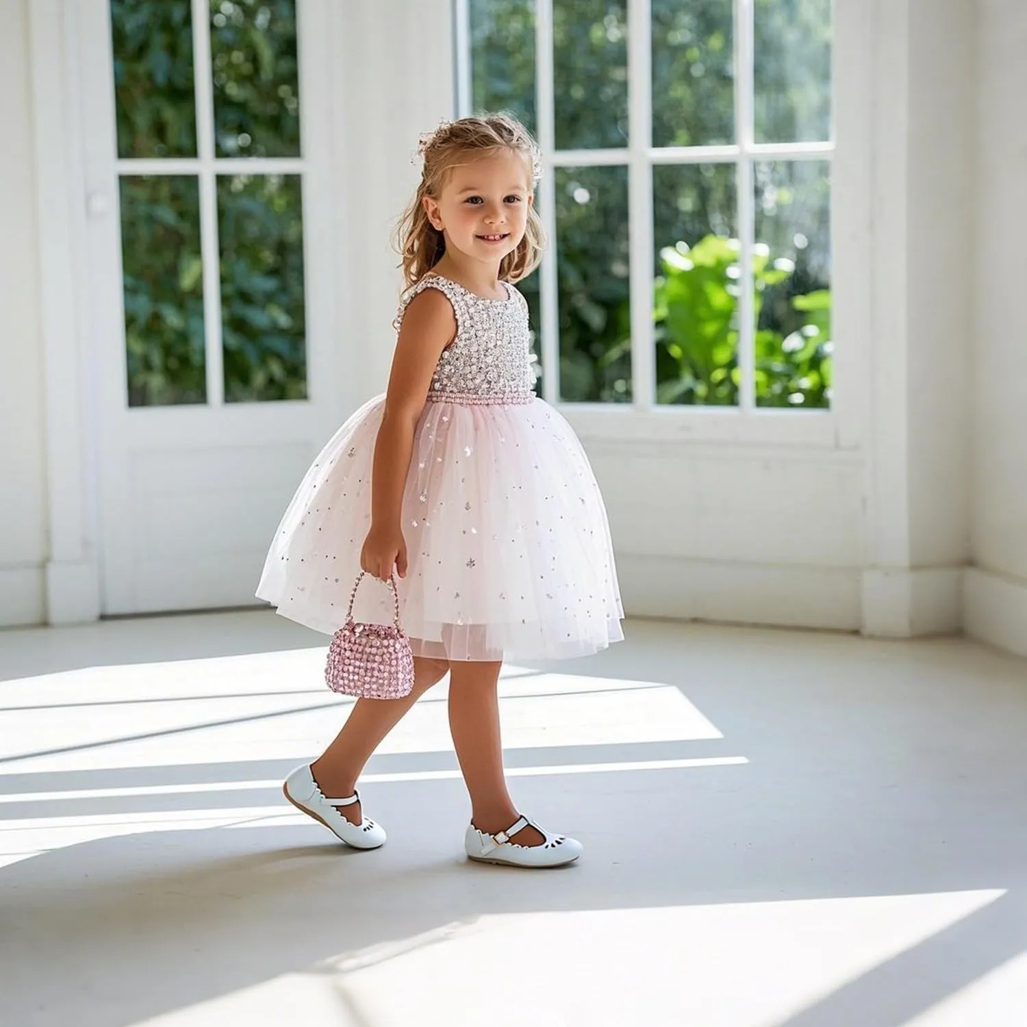 THEE BRON Girl's T-Strap Flats Toddler/Little Kid Ballet Mary Jane Party Dress Shoes