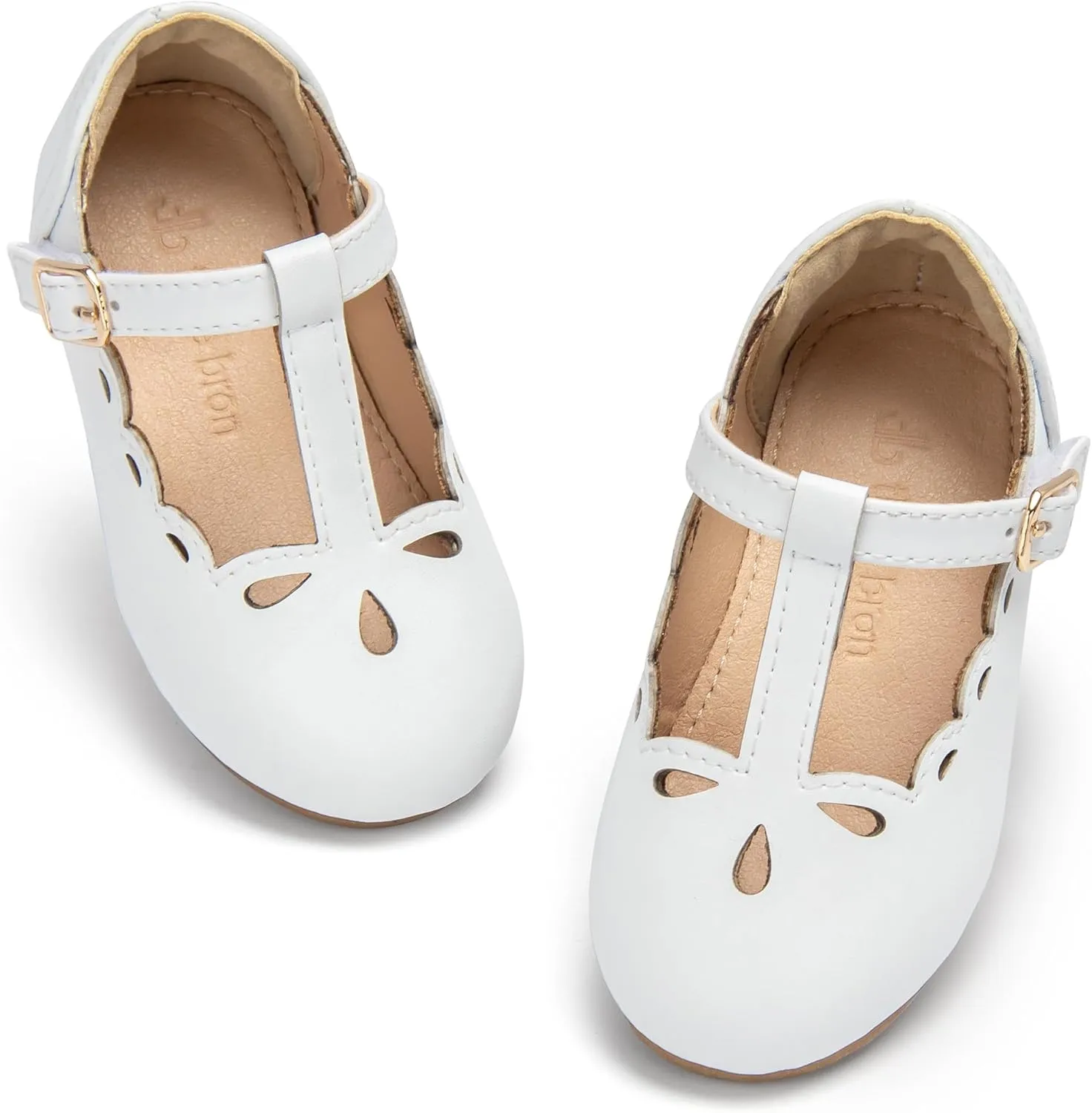 THEE BRON Girl's T-Strap Flats Toddler/Little Kid Ballet Mary Jane Party Dress Shoes