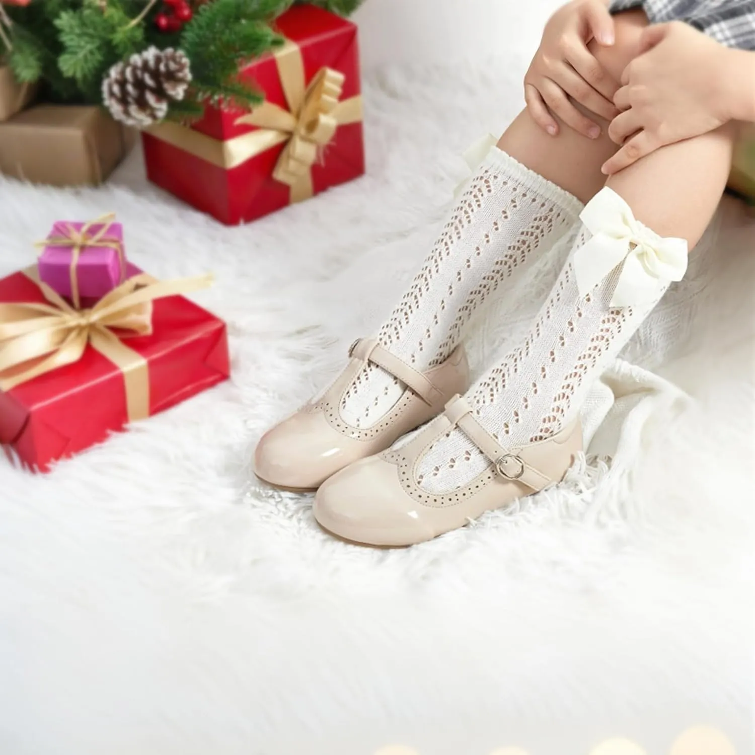 THEE BRON Girl's T-Strap Flats Toddler/Little Kid Ballet Mary Jane Party Dress Shoes