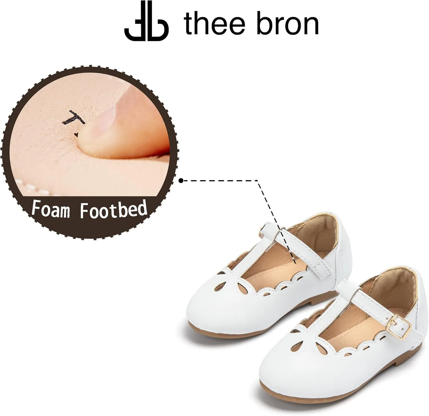 THEE BRON Girl's T-Strap Flats Toddler/Little Kid Ballet Mary Jane Party Dress Shoes