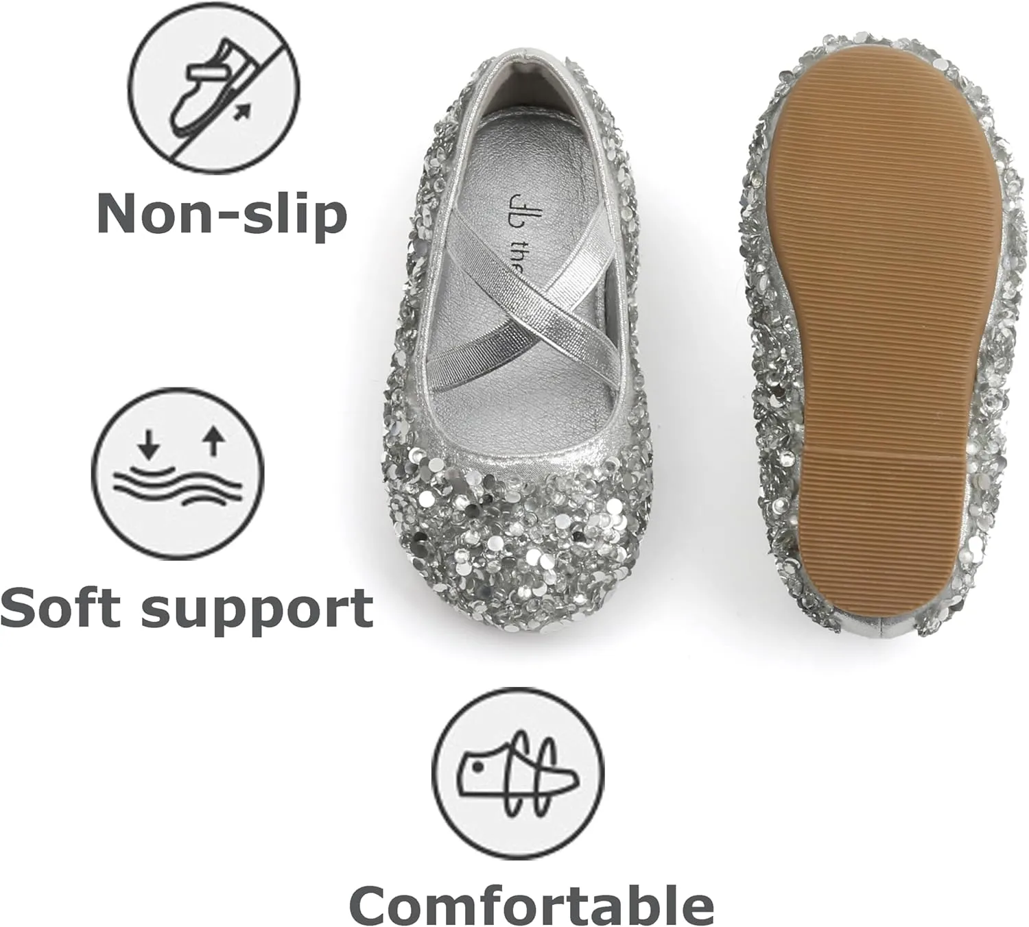 THEE BRON Toddler Girls Dress Shoes Ballet Mary Jane Flats Princess Costume Shoes