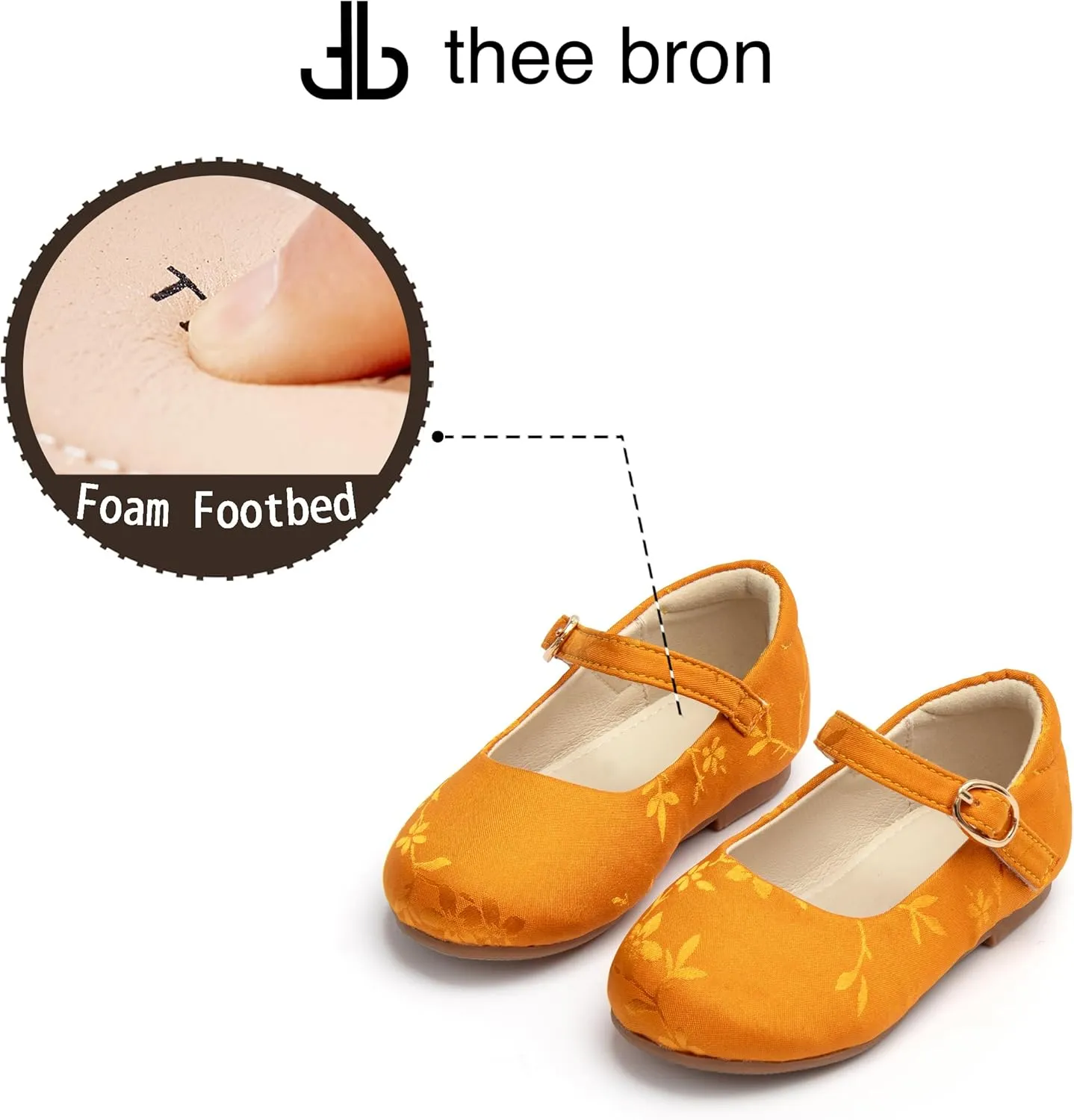 THEE BRON Toddler Girls Dress Shoes Ballet Mary Jane Flats Princess Costume Shoes