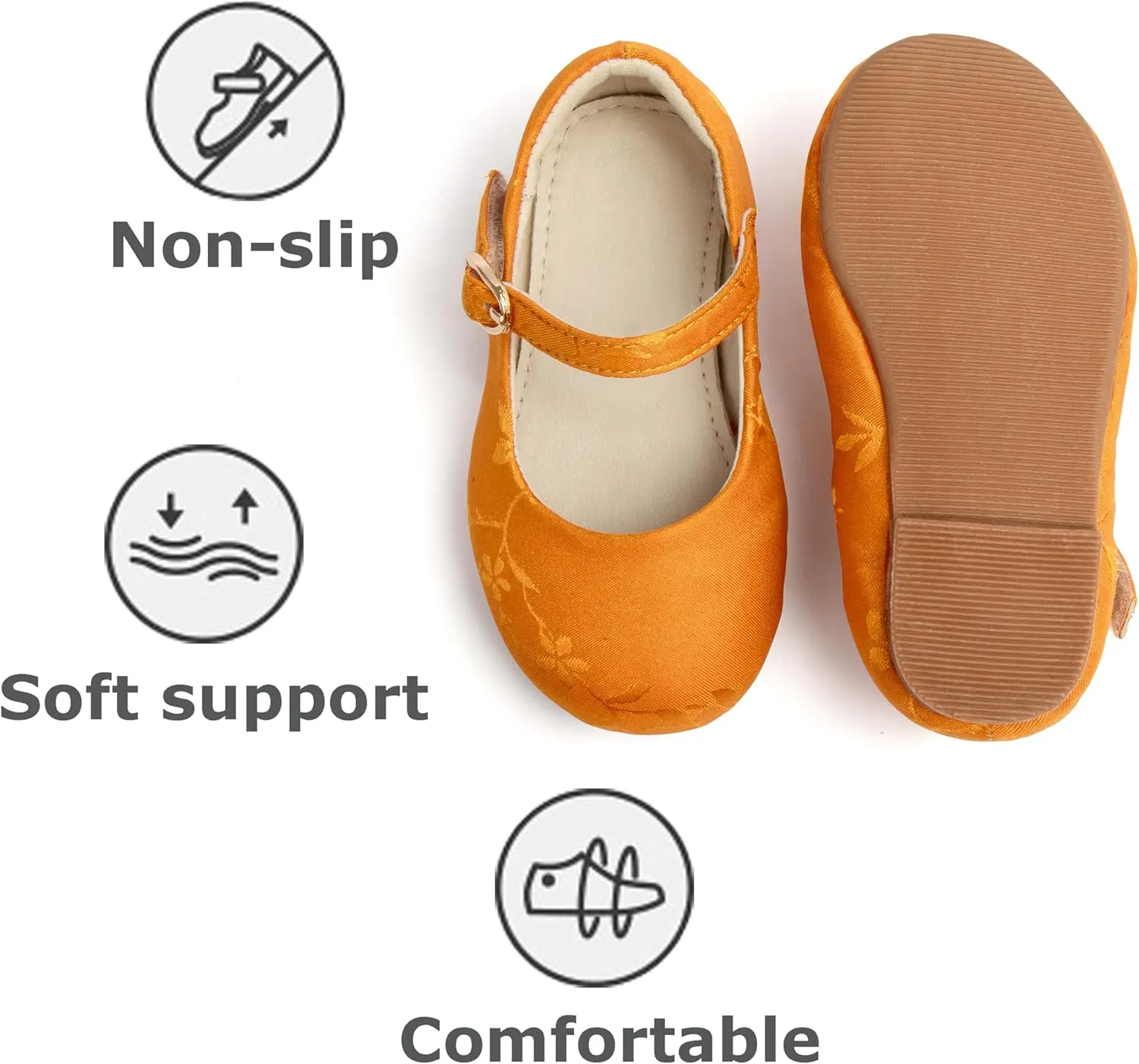 THEE BRON Toddler Girls Dress Shoes Ballet Mary Jane Flats Princess Costume Shoes
