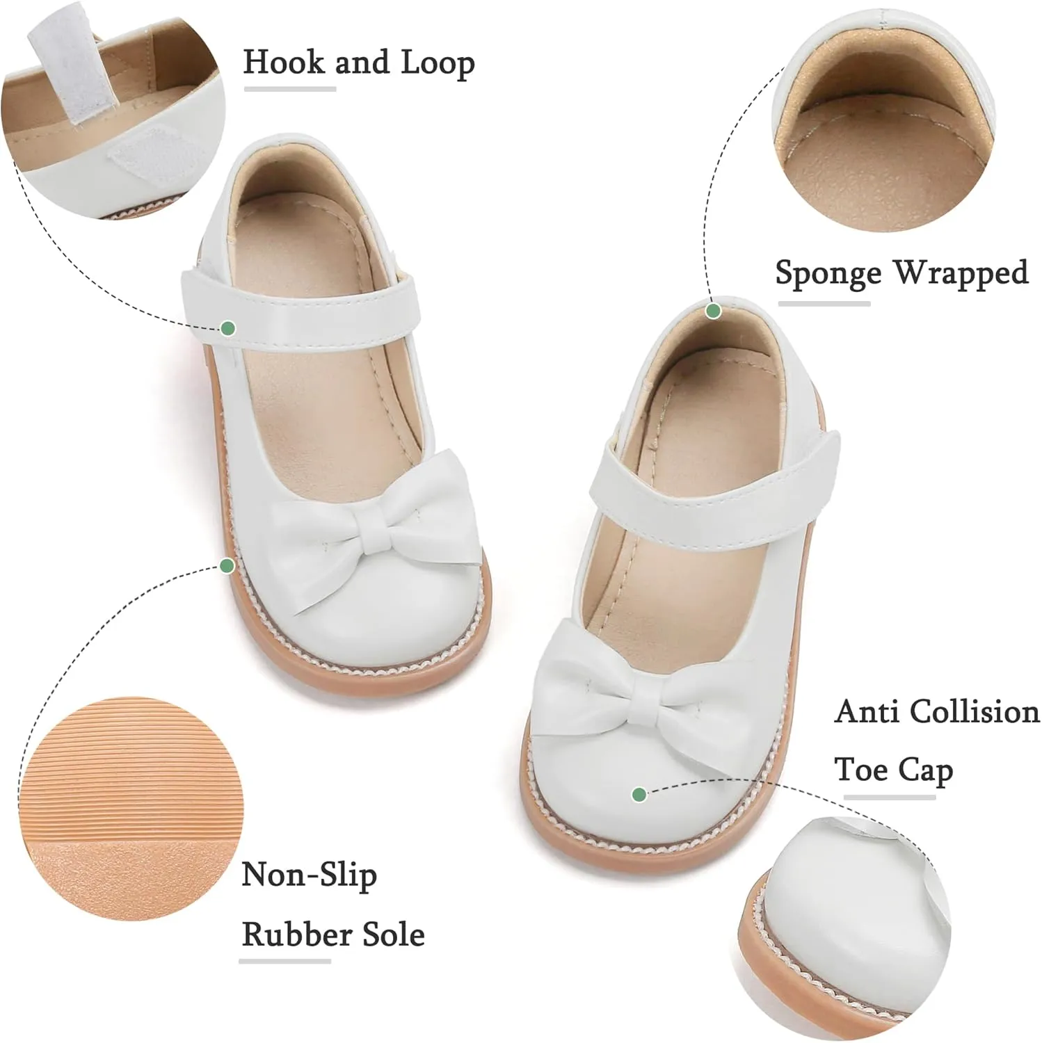 THEE BRON Toddler Girls Mary Jane Flats Kids School Uniform Party Dress Shoes