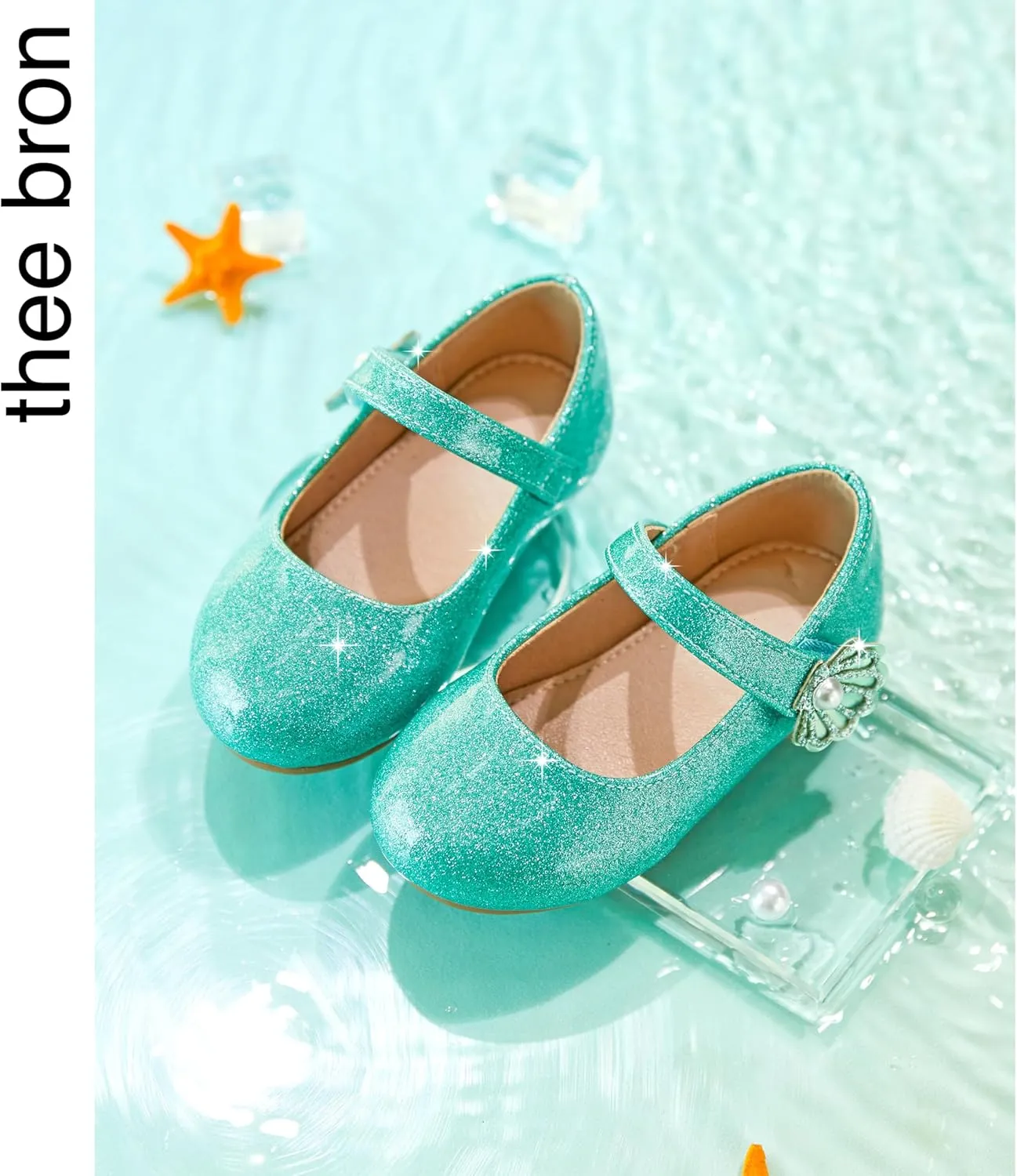 THEE BRON Toddler Girls Shoes Mary Jane Flats for Girls Ballerina Dress Shoes